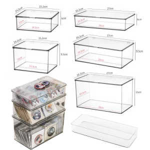 Barji Storage Box Transparent Acrylic Box Dustproof Millet Storage Rack Journal Periphery Badge Display Stand