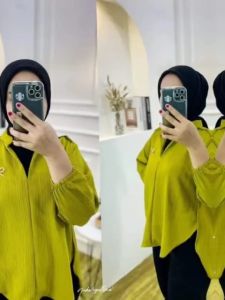 KEMEJA BLOUSE OUTER WANITA OOTD TERBARU - KEMEJA BLOUSE CRINGKER VIRAL - OUTER KOREAN BY WINDYS