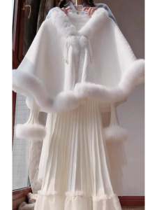 Áo Khoác Len Dày Thời Trang Thường Ngày Phong Cách Trung Hoa Mới Áo Choàng Lông Da Mềm Mại Đa Năng Mùa Thu Đông Cổ Chữ V Tay Dài