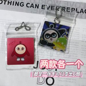 Cute Egg Party Game Accessories 3D Rainbow Card Cartoon Valley Gift Five Little Bubbles Pendant Resin Material Collectible Cards