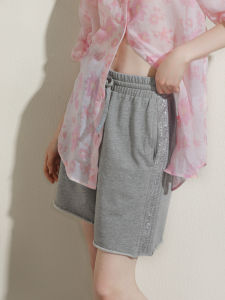 Miccbeirn | Miccbeirn Womens Casual Cotton Shorts Embroidered Shiny Sequins Fashionable Classic Straight Leg Pocket Detail Summer Shorts