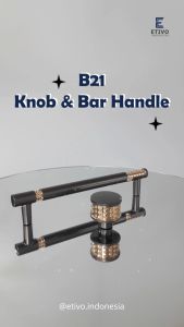Etivo B21 Pull Bar Handle Grey | Tarikan Laci Abu Gagang Pintu Lemari Knob