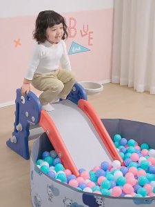 Children Slide Foldable with Safety Guard Fence Multiple Designs (Astronaut Toucan etc ) Suitable for Indoor and Outdoor Play