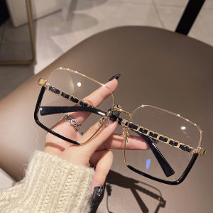 แว่นกันแสงสีน้ำเงินแบบเหลี่ยมโลหะสำหรับผู้หญิง แฟชั่น ทรงสี่เหลี่ยม ทรงสี่เหลี่ยม 7 ตัว สำหรับเลนส์ที่ปรับเปลี่ยนได้