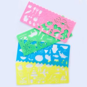 4Pcs/Set Cute Candy Color Drawing Template Ruler Promotional Cute Students DIY Tools Prize Good Quality Cute School Supplies