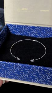 Lắc Tay Nữ Chữ C Bạc S925 JENSY Ngôi Sao Đính Đá "Starry" LTARS0900. Vòng Tay Bạc Nữ Đơn Giản