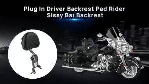 Motorcycle Indian Driver Backrest Pad Rider Sissy Bar Back Rest with Pocket for Indian Chief Classic Springfield Models 2014-24
