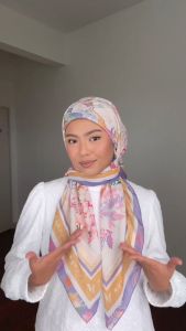 [READY STOCK HARAMAIN] Adha Series Tudung Bawal Plain Printed Minaz Hijab Terbaru Bidang 45 Cotton Voile Mudah Bentuk