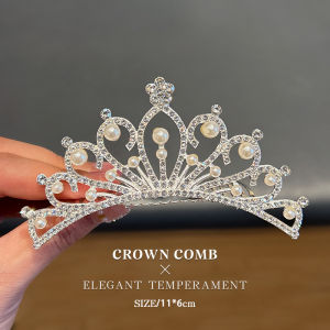 Princess Crown Hair Accessory for Girls Childrens Birthday Gift Diamond Plush Comb Hair Clip Childrens Fashion Accessories