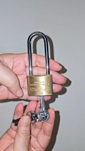 Solo No.84 L-30/40/50 MM กุญแจสปริงทองเหลืองโซโลรุ่นดับเบิ้ลบิลสเตอร์แพ็ค ขนาด 304050 มม.