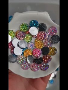 (10 hạt) Đá pha lê nhựa lấp lánh ánh AB nhiều màu sắc size 14mm và 13*18mm. Nguyên liệu làm đồ thủ công nguyên liệu DIY