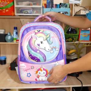 Tas Anak Sekolah Motif Disney 3D Kekinian Kesukaan Anak Motif Karakter Embos Timbul Ukuran 16\\\" Import