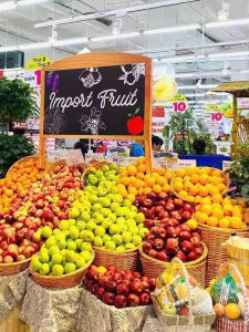 ถ้วยเก็บของผลไม้ไผ่ใบไม้ ชั้นวางผลไม้สำหรับร้านค้า จัดระเบียบ อาหารสด ชั้นวางของในห้องครัว อุปกรณ์จัดระเบียบ ผลไม้ วัสดุไม้