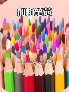 kids colored pencil set oily waterproof erasable with pencil sharpener art painting coloring pen