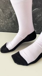 MUNDO School Sock Dirty Free Knee - Kaos Kaki Anak Sekolah Sebetis Telapak Hitam