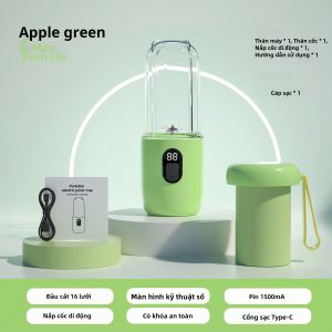 Máy Xay Sinh Tố Cầm Tay 500ML Có Thể Sạc Lại Máy Ép Trái Cây Không Dây Có Nắp Đậy 16 Lưỡi Dao Bằng Thép Không Gỉ Máy Làm Sinh Tố USB Cho Rau Củ Quả