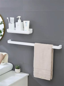 ราวแขวนผ้าขนหนู ราวตากผ้า ราวแขวนผ้า ที่แขวนผ้า ราวติดผนัง แบบติดผนัง ไม่ต้องเจาะรู สําหรับห้องน้ํา มี 3 ขนาด