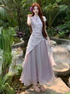 RELNLEX | Đầm Qipao Phong Cách Trung Quốc Mới Thiết Kế Thân Thiện