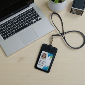 Id Card Holder Name Tag Kulit Model Simpel Elegant termurah