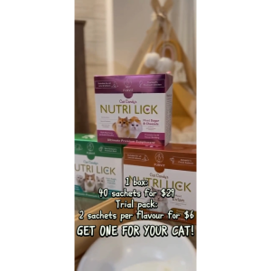 [1 กล่อง] Nutri Lick นิวทริ ลิค วิตามินแมวเลีย ช่วยลดความเครียดและความวิตกกังวล เสริมสร้างระบบภูมิคุ้มกัน