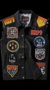 KISS I -inspired Printed Iron-On DIY Patches for Jacket Decoration. Features 2026 patches with band logos and album art. Suitable for customizing denim jackets. Ideal for rock music enthusiasts.