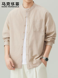 Mark Fairwhale | Breathable Casual Loose Flax Shirt Long Sleeve