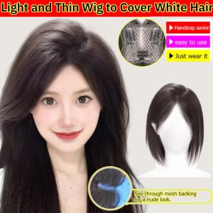 Korean Style Light And Thin Wig To Cover White Hair Natural Seamless Invisible Fake Fringe Increase The Amount Of Hair