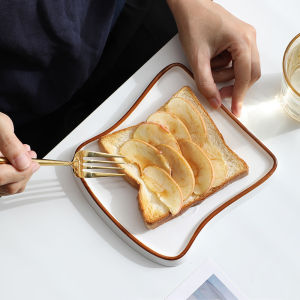 Elegant European Ceramic Plate for Toast Pastry Dessert Cake