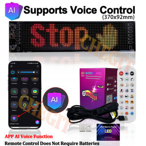 Voice Control LED Matrix Pixel Panel Light App 5V USB Control Scrolling Advertising LED Car Sign Animation Programmable For Car