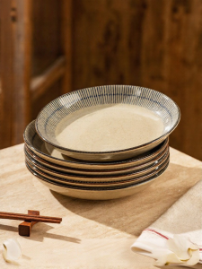 MODERN SWEETHOME | Blue Rain Underglaze Ceramic Japanese Dinner Plates