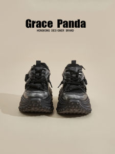 รองเท้าผ้าใบทรงหัวมนส้นสูงแบบสวมสำหรับผู้หญิง ส้นสูง 11 ซม. รองเท้าลำลองสไตล์ใหม่ฤดูใบไม้ร่วง/ฤดูหนาว รองเท้าทรงหัวมนสไตล์ย้อนยุค