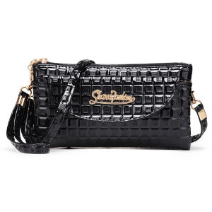 Womens Crossbody Bag Small Shoulder Bag Large Capacity Double Layer Shopping Bag Geometric Pattern Soft PU Leather Wallet