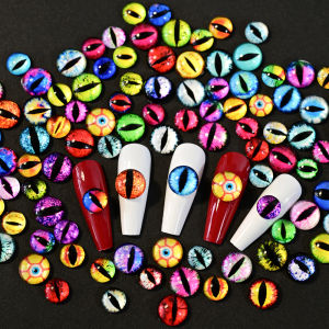 10/50/100Pcs 3D Dragon/Cat/Snake Eye Nail Charms Mixed Flatback Devil Pupil Eyes Animals Eyeball DIY Crafts Manicure Decoration