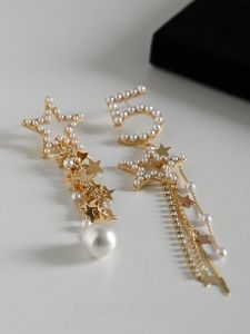 Long Star Tassel Earrings Womens New 2025 Trendy Design Luxury Feelings Elegant Drop Earrings Alloy Silver Gold Plated