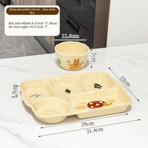 XIAOHUANGLU | Đĩa Sứ Chia Khuôn Dành Cho Bữa Sáng Trẻ Em Giảm Cân Người Lớn Sau Sinh