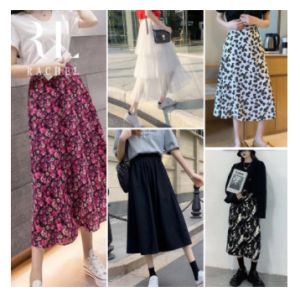 กระโปรงยาว เอวยางยืด