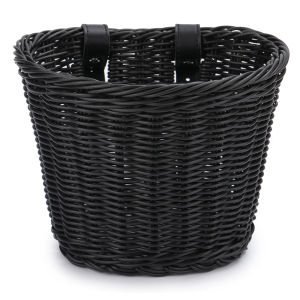 Bike Front Basket with Handles Cute Square Bicycle Basket Adjustable Leather Straps Bicycle Storage Basket for Kids Adult Bikes