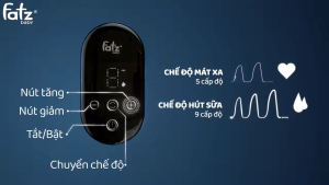 Máy hút sữa điện đôi FATZ BABY Chorus 2 FB1182MX phễu gắn đệm silicons lực hút mạnh màn hình Led