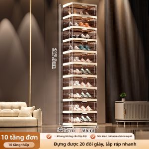 MEIZHUFU | Hộp Đựng Giày Trong Suốt Gập Được Cho Khu Vực Cổng