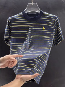 Kawadu | American Luxury Style Striped Pure Cotton Short Sleeve T-Shirt