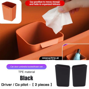 1/2PCS Silicone Car Trash Can Car Door Silicone Storage Box Multifunctional Trash and Umbrella Holder Storage Accessories