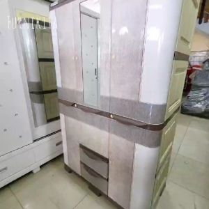 OLYMPLAST LEMARI PAKAIAN PLASTIK 3 PINTU PRINTING DENGAN GANTUNG CERMIN SCOC - MARBEL