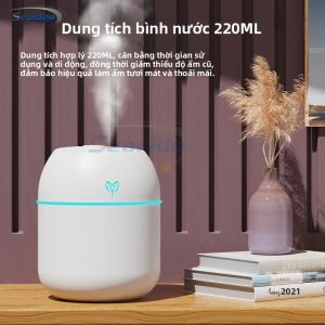 Máy Tạo Độ Ẩm Mini Di Động 200ML Máy Khuếch Tán Tinh Dầu USB Máy Tạo Sương Mù Ô Tô Đèn LED Cho Phòng Ngủ Gia Đình - Tạo Ẩm Siêu Âm