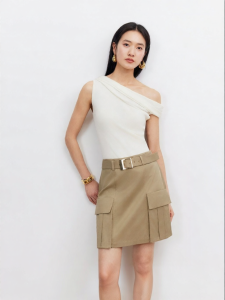 Vero Moda | Lyocell Skirt with Removable Belt Utility Style Large Pockets