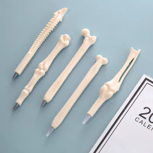 Funny Ballpoint Pen Blue And Black Ink Creative Design Simulated Bone Pens School Office Writing Supplies Gift Stationery