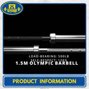 4/5/6/7ft Olympic Bar Barbell w/free clips 200-450kg Capacity Stainless steel Olympic Long Bar Barbell Weights for home work-out and Gym (FnF Store)