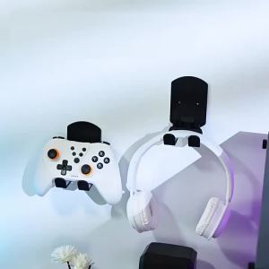 Wall Mounted Game Controller Bracket Base No Punching Easy Install Required Controller Storage Rack For Gaming Headset Bracket.