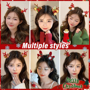 1Pair Cute Antlers Hair Clips Christmas Hairpin Girl Elk Clips Xmas Winter Hairpin Children Headdress Antler Hair Accessories Christmas Gift