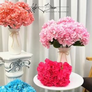 [TẶNG BÌNH] 5 Cụm TẶNG Bình Cẩm Tú Cầu 5 Bông dài 45cmCành Hoa Giả Decor Nhà Cửa Phòng Khách Hoa Lụa LyLy Decor