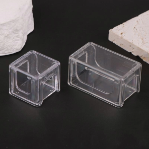 Snooker Cue Chalk Container Stain-Proof Anti-Fouling Acrylic 1/2grids Cube